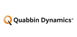 Quabbin Dynamics logo. Orange circle with black arrow. Dynamics text.