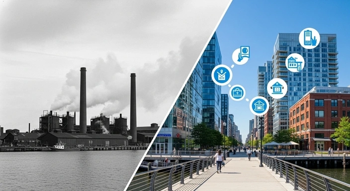 Chelsea, MA: Then and now. Factory to modern buildings. SEO services can help your business grow.