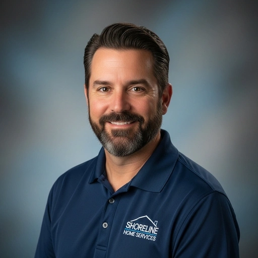 Winthrop SEO Services: Man in Shoreline Home Services polo shirt.