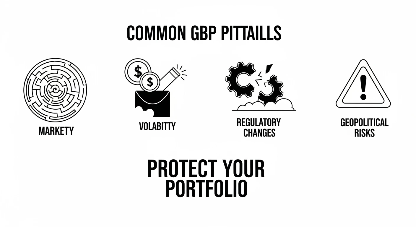 Common GBP pitfalls: Market maze, volatility, regulatory changes, geopolitical risks. Protect your portfolio.