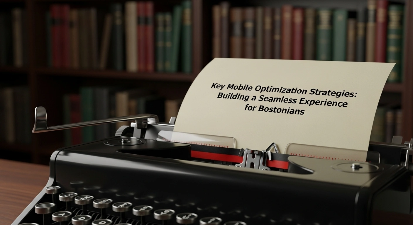 Vintage typewriter with Mobile Optimization Strategies text. Business concept.
