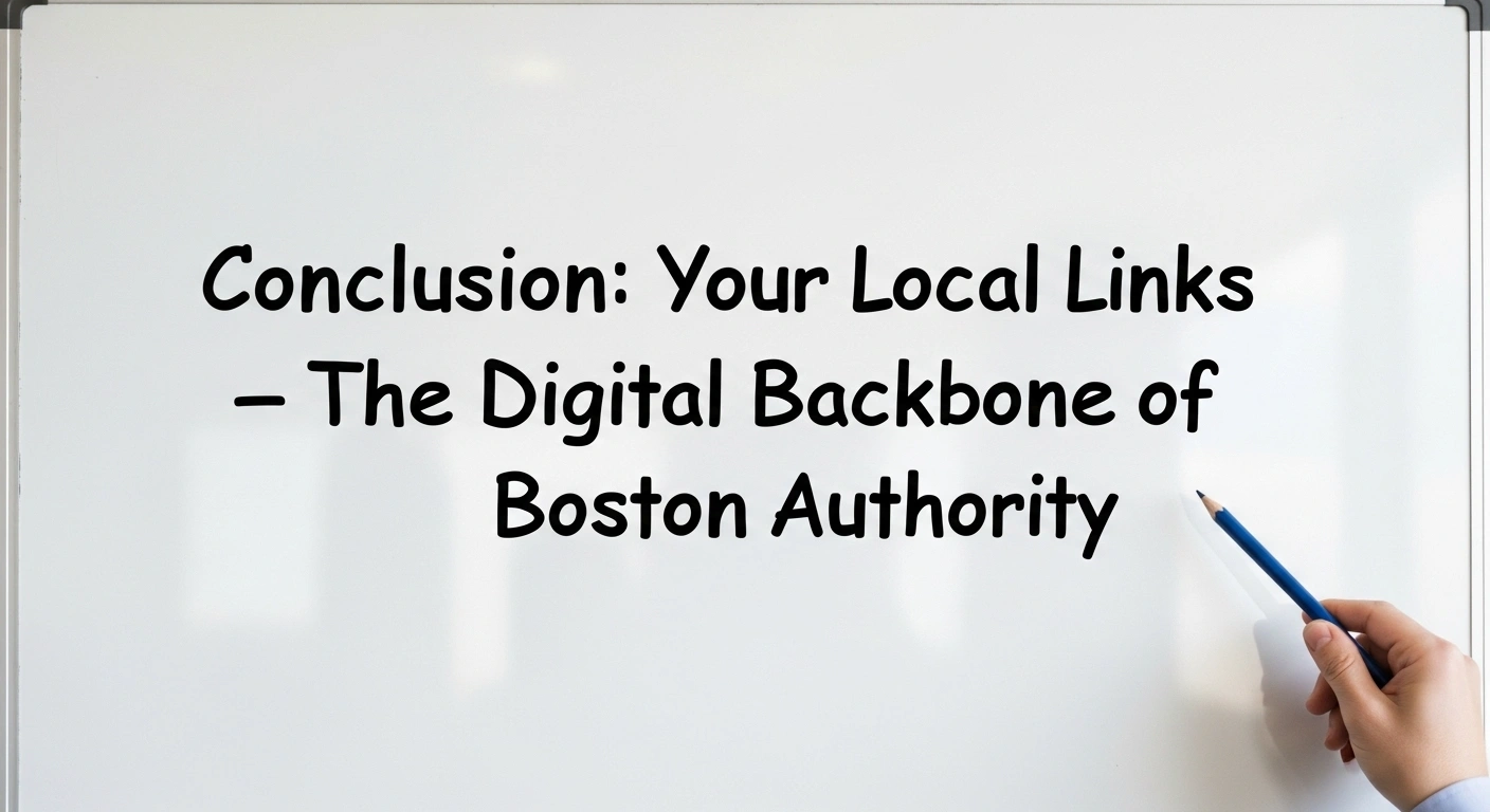 Whiteboard: Local Links - The Digital Backbone of Boston Authority. SEO, digital marketing concept.