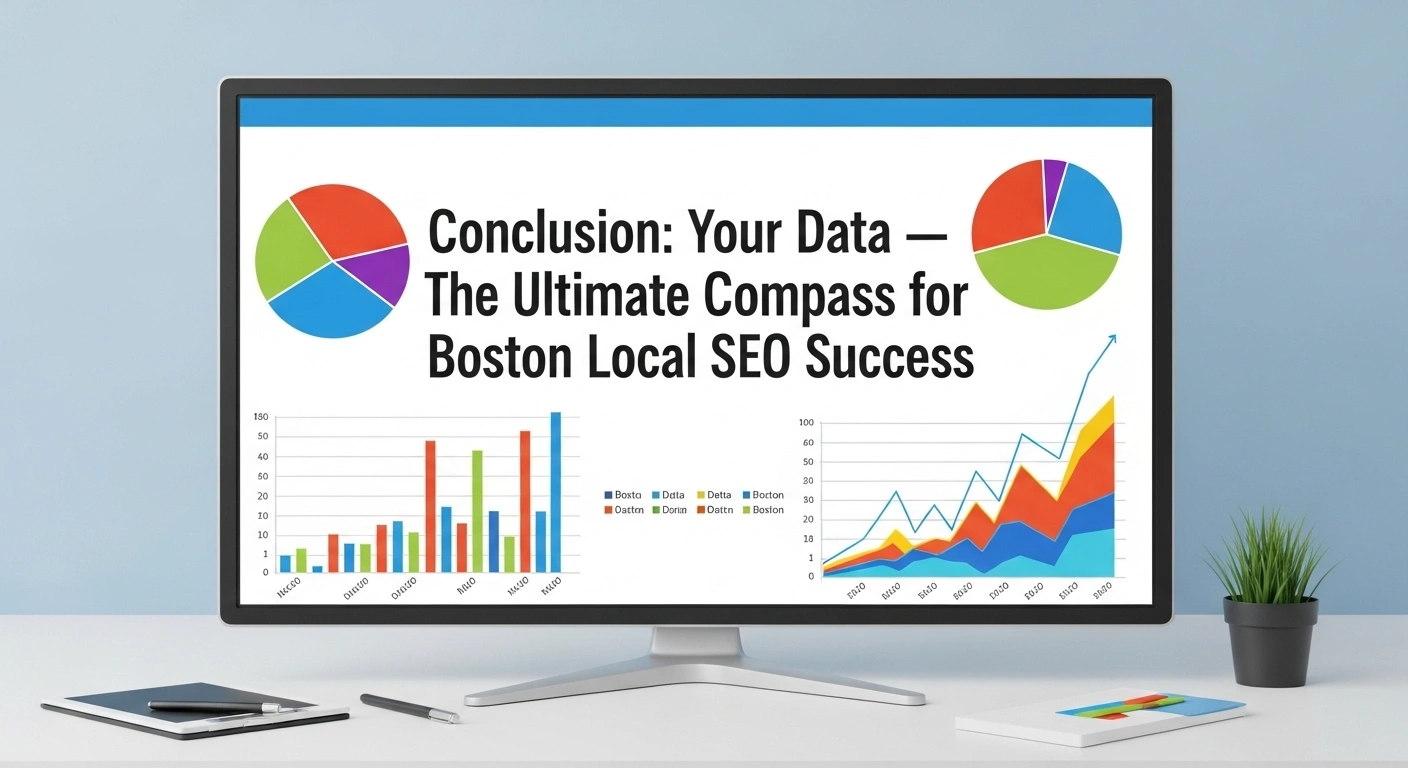 Boston local SEO data analysis: Pie charts and graphs on a computer screen. Data is the ultimate compass for success.