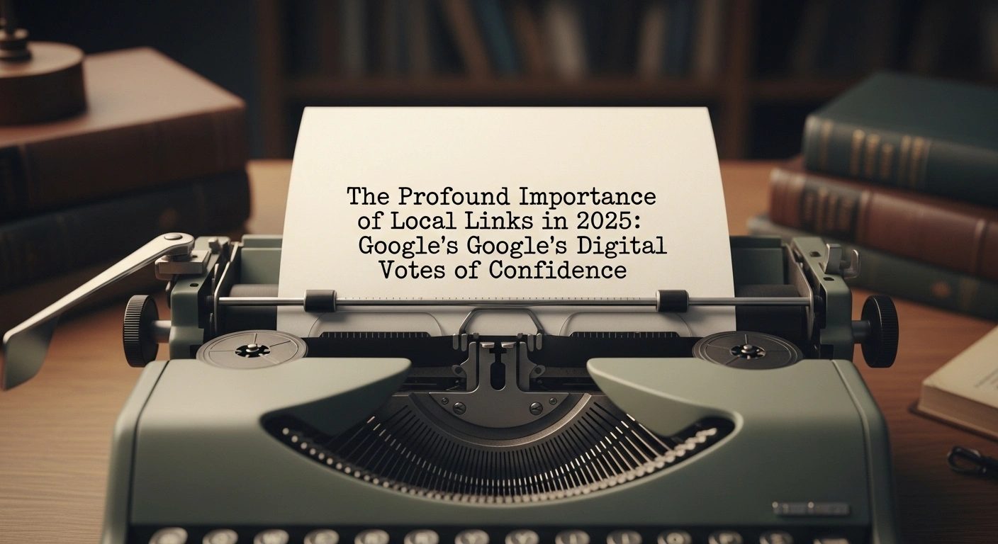 Vintage typewriter with paper: The Profound Importance of Local Links in 2025: Google's Digital Votes of Confidence.
